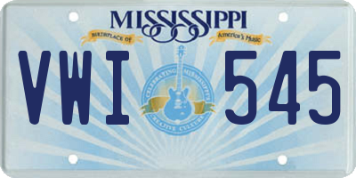 MS license plate VWI545