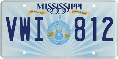 MS license plate VWI812