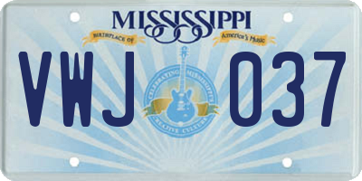 MS license plate VWJ037