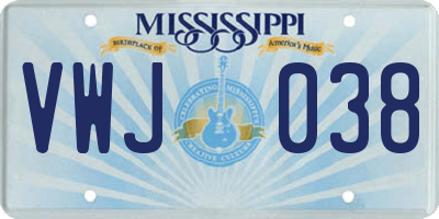 MS license plate VWJ038
