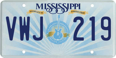 MS license plate VWJ219