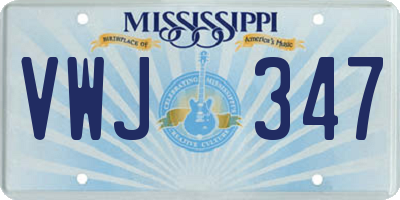 MS license plate VWJ347