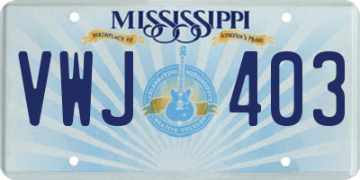 MS license plate VWJ403