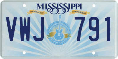 MS license plate VWJ791