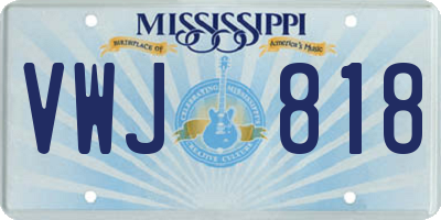 MS license plate VWJ818