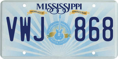 MS license plate VWJ868