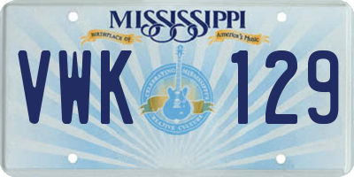 MS license plate VWK129