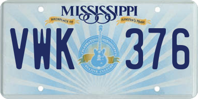 MS license plate VWK376