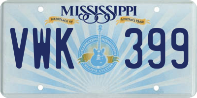 MS license plate VWK399