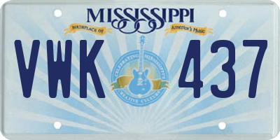 MS license plate VWK437