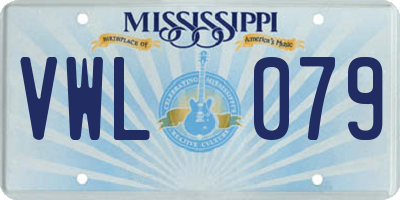MS license plate VWL079