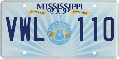 MS license plate VWL110