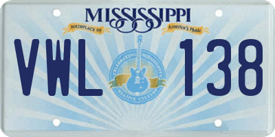 MS license plate VWL138