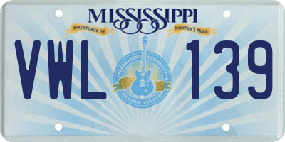 MS license plate VWL139