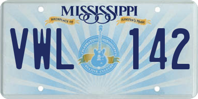 MS license plate VWL142