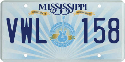 MS license plate VWL158