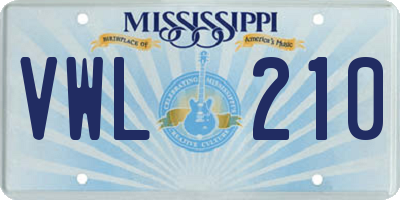 MS license plate VWL210