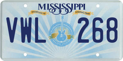 MS license plate VWL268
