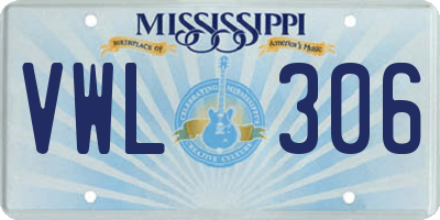 MS license plate VWL306