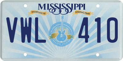 MS license plate VWL410
