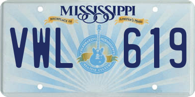 MS license plate VWL619