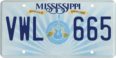 MS license plate VWL665