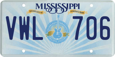 MS license plate VWL706