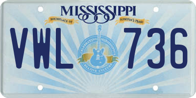 MS license plate VWL736