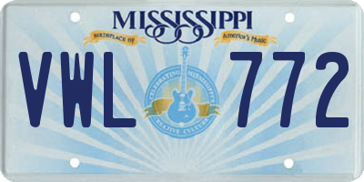 MS license plate VWL772