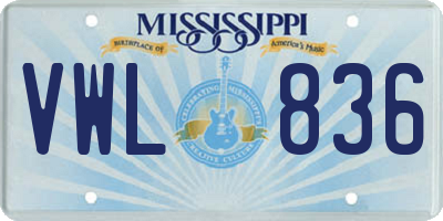 MS license plate VWL836