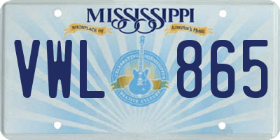 MS license plate VWL865