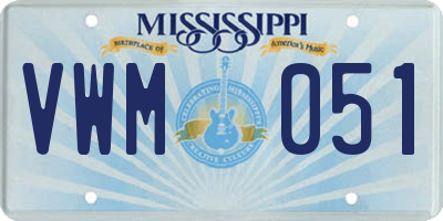 MS license plate VWM051