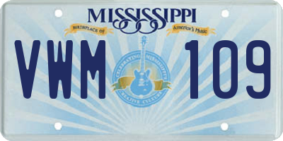 MS license plate VWM109