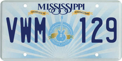 MS license plate VWM129