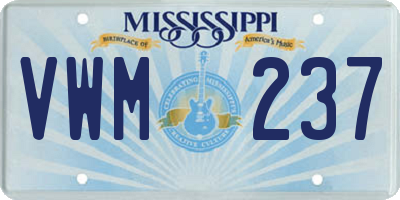 MS license plate VWM237