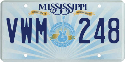 MS license plate VWM248