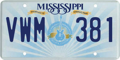 MS license plate VWM381