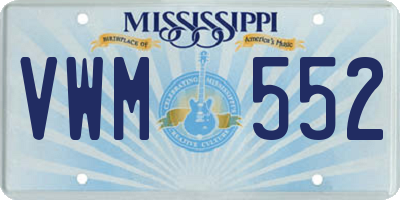 MS license plate VWM552