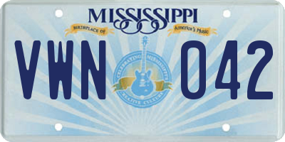 MS license plate VWN042