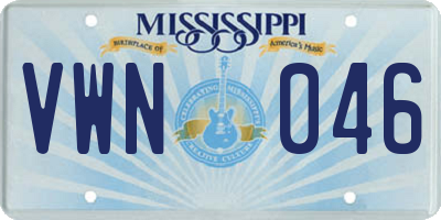 MS license plate VWN046