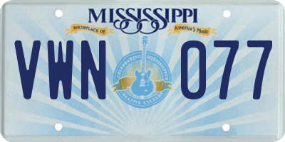 MS license plate VWN077