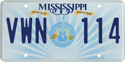 MS license plate VWN114