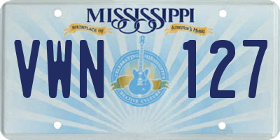 MS license plate VWN127