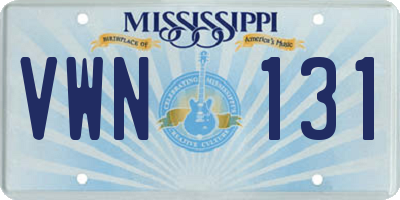 MS license plate VWN131