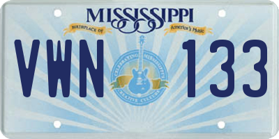 MS license plate VWN133