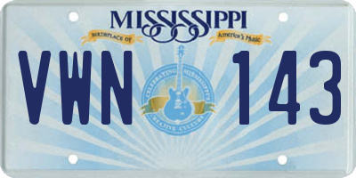 MS license plate VWN143