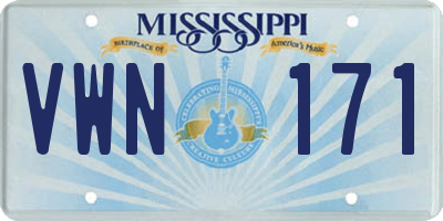 MS license plate VWN171