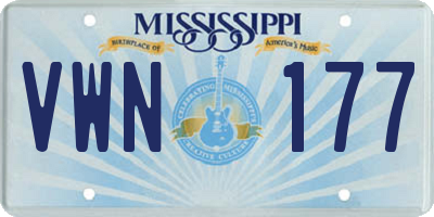 MS license plate VWN177