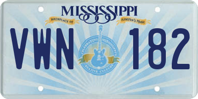 MS license plate VWN182