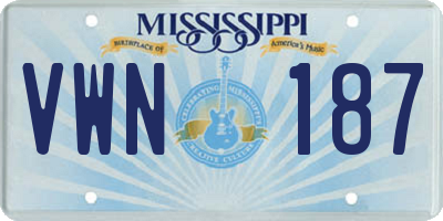 MS license plate VWN187